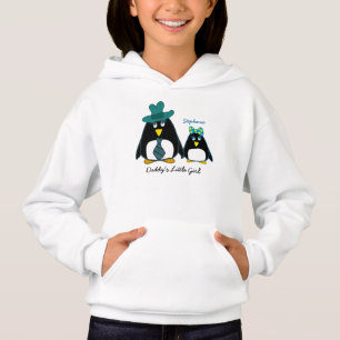 Pai Menina Nome Personalizado Hoodie de Natal
