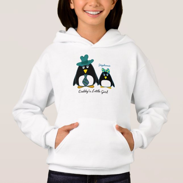 Pai Menina Nome Personalizado Hoodie de Natal (Frente)