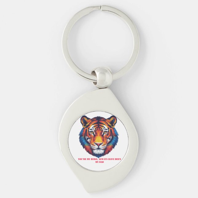 "Pai, Meu Herói - Chaveiro Acrílico de Cabeça de T (Frente)