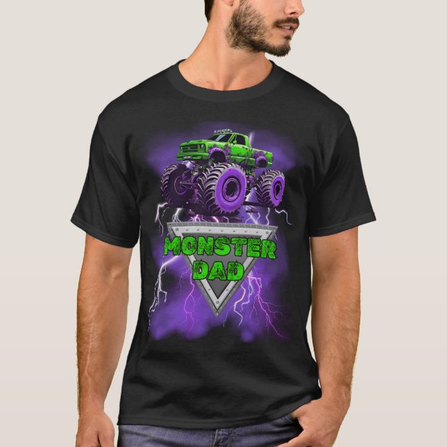 Pai monstro - camiseta masculina de caminhoneiros  (Frente)