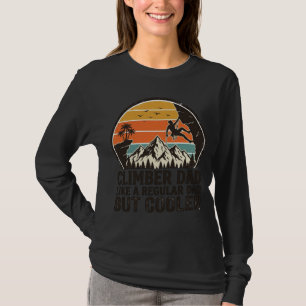 Pai Montanhista Vintage Pôr do Sol Camiseta Divert