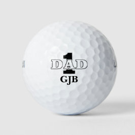 pai nº 1 com Iniciais Bolas de Golfe