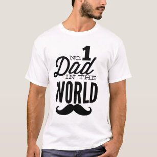 Pai nº 1 na camiseta mundial do bigode