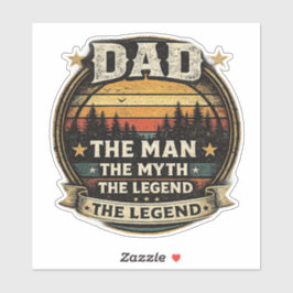 Pai O Homem O Mito A Lenda Pai Engraçado Adesivo