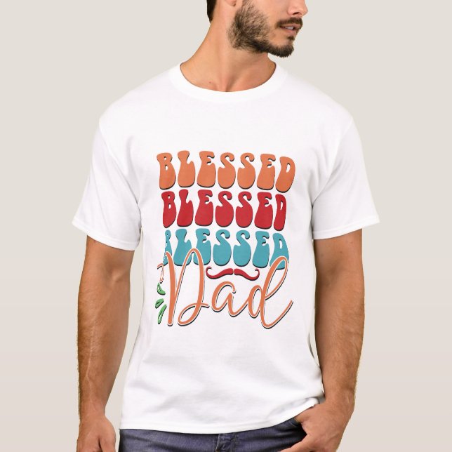 Pai oferece camiseta Pai abençoada (Frente)