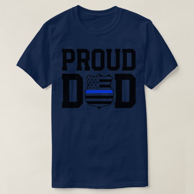 Pai Orgulhoso De Um Policial Camisa Padre Thin Bl (Frente do Design)