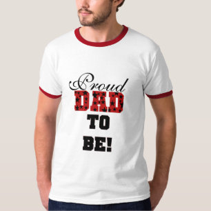 Pai orgulhoso vermelho e preto a ser camiseta e