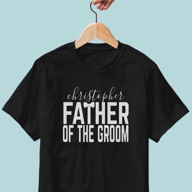 Pai Personalizado da Camiseta de Casamento do Groo (Add a name to this Father of the Groom t-shirt & check out the Wedding Shirts collection for more)