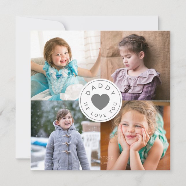 Pai Que Te Ama A Colagem De Fotos Do Coração (Frente)