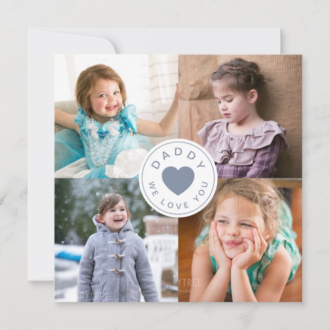 Pai Que Te Ama A Colagem De Fotos Do Coração (Frente)