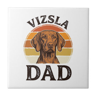 Pai Vizsla Desenho de Cão com Gravação Vintage_1