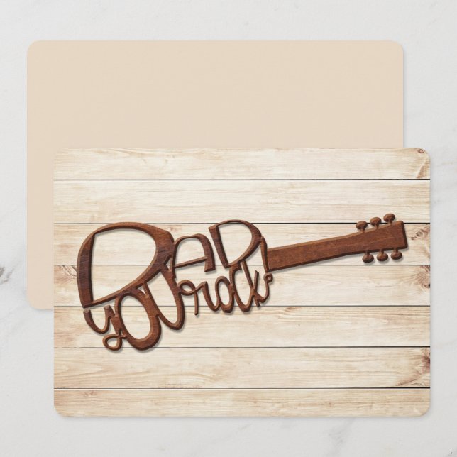 Pai Você Rock Dia de os pais Madeira Esculpida Vio (Frente/Verso)