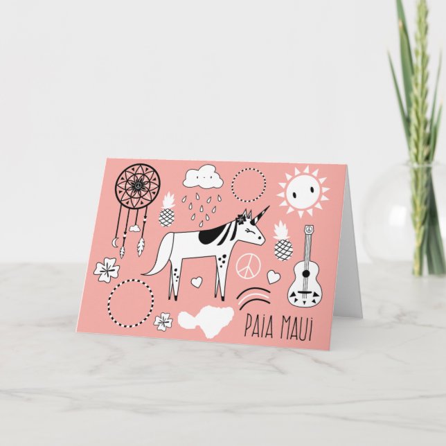 Paia mágico, Trippy, cartão de Maui (Frente)