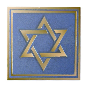 Painel de Arte Estrela de Davi Azul Dourado