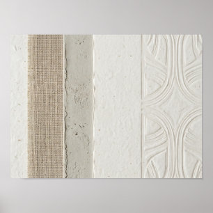 Painel de Poster de Tecido e Papel com Relevo em M