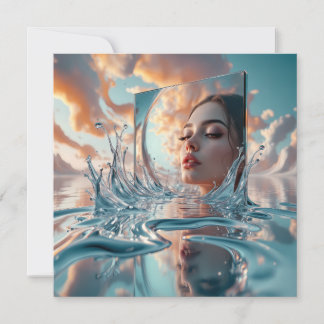 painel espelho flutuante sai de um mar calmo