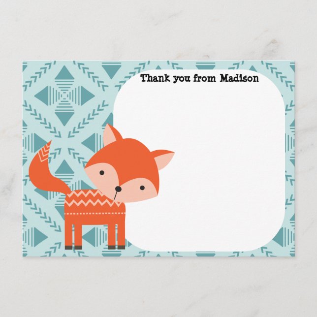 Painel plano infantil Obrigado Cartões Fox Vermelh (Frente)