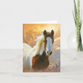 Paint Horse Dourado Obrigado Cartões