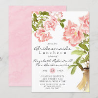 Paint Pink Peony Bridesmaids Convidados para o Lun