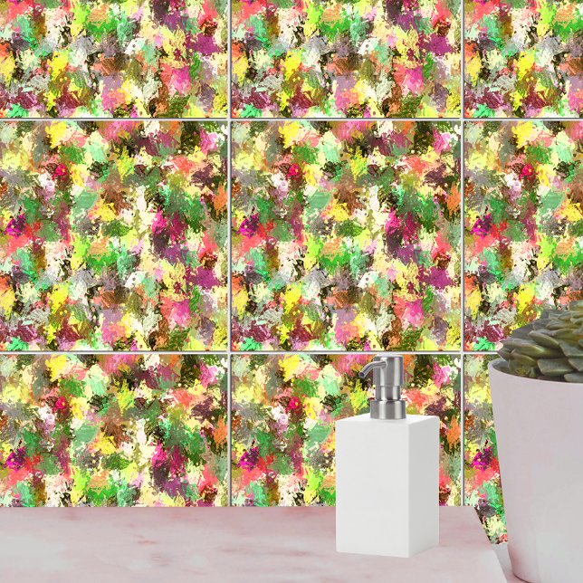 Paint Splatter Autumn Color deixa Abstrato (Paint Splatter Autumn Color Leaves Abstract Ceramic Tile)