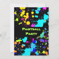 Paint Splatter, Faux Neon, Convite para Bola de Ti