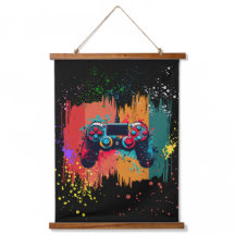 Paint Splatter Video Game Controller Art, Gamer