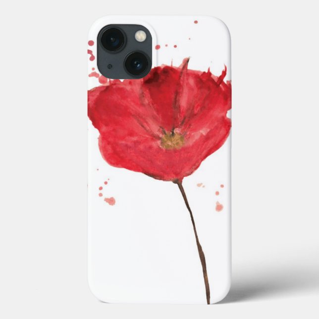 Painted watercolor poppy flower 2 (Verso)
