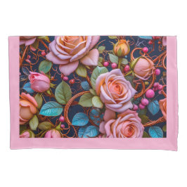 Pair of Pillowcases- Pink Roses