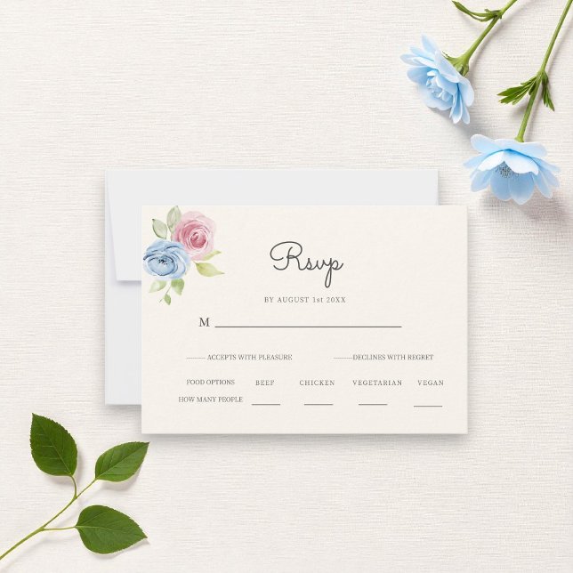 País chic pastel e creme RSVP de casamento  (Criador carregado)