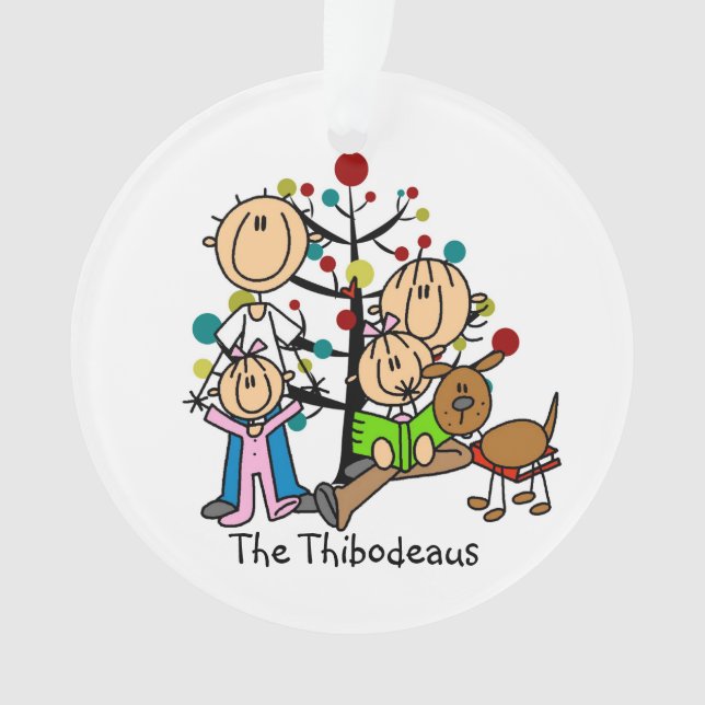 Pais com Figura Fixa, 2 Meninas, Ornamento de Cach (Frente)