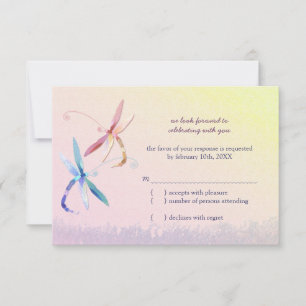 País da libélula que Wedding o cartão de RSVP