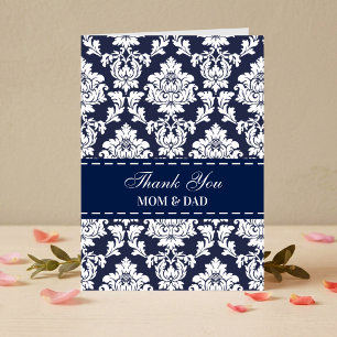 Pais Dia do Casamento Damask Agradecimento
