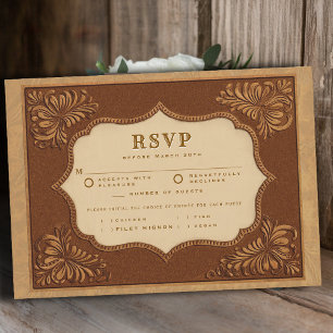 País do Cowboy RSVP de Casamento de Jantar com Cou
