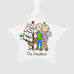 Pais novos bebé, ornamento do feriado do cão