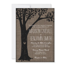 País rústico convites de casamento cinzelados da