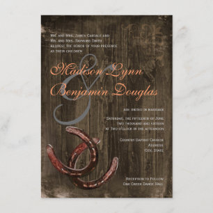 País Rústico Ferradura Convites De Casamento De