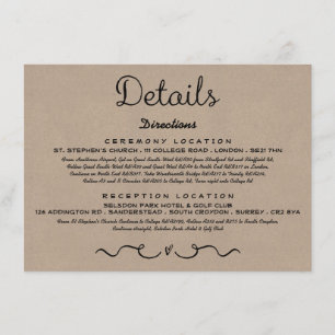 País rústico Kraft do cartão   da inserção do