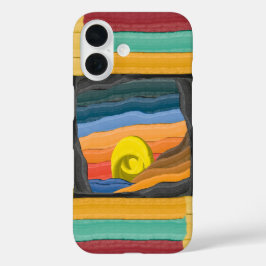 Paisagem Abstrata Vibrante com Espiral Amarela