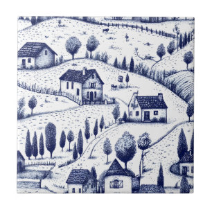 Paisagem Azul Vintage Toile (5)