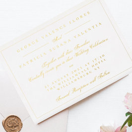 Paisagem Caligrafia Formal Casamento Dourado Elega