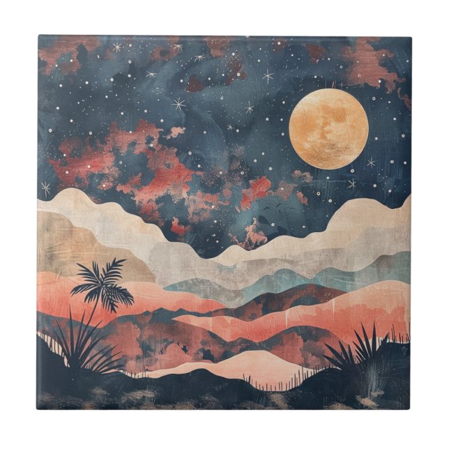 Paisagem Celestial Boho Deserto Índigo Cobre (Frente)