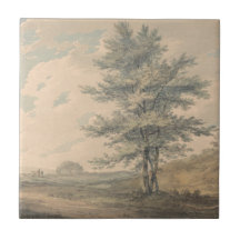 Paisagem com árvores e figuras - Joseph Mallord