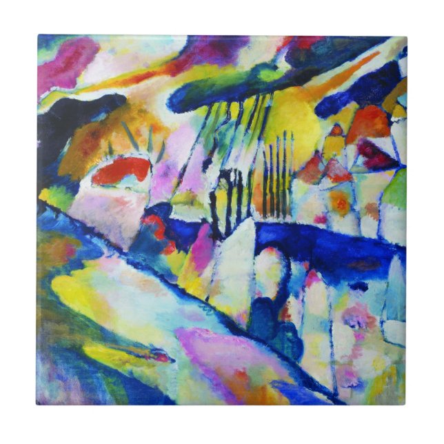 Paisagem com Chuva por Wassily Kandinsky (Frente)