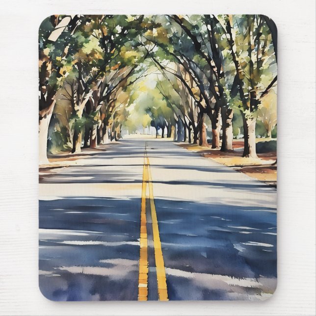 Paisagem com cores vibrantes e cenas Mousepad (Frente)