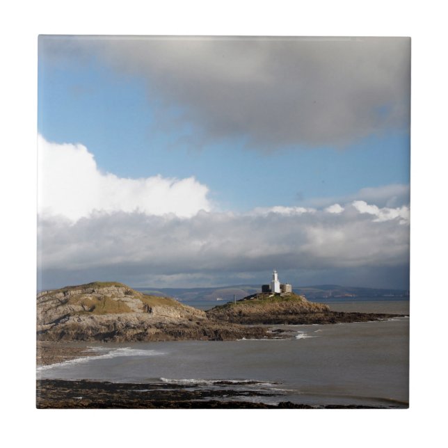 Paisagem costeira e farol (Frente)