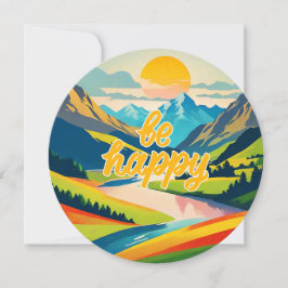 Paisagem da Montanha Retroativa "Seja feliz"