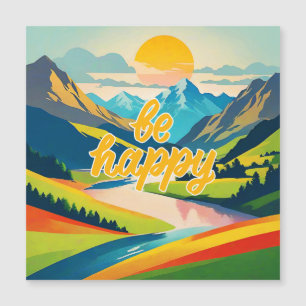 Paisagem da Montanha Retroativa "Seja feliz"