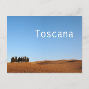 Paisagem da Toscana com ciprestes e cartão postal 