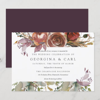 Paisagem de Convite para Casamento Butterum e Plum