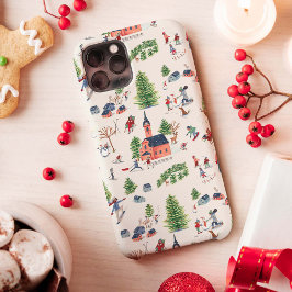 Paisagem de esqui, rosa-claro e verde, verde, verd